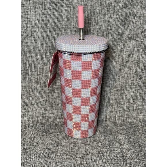 Wellness Double Wall Stainless Steel Tumbler Vacuum Insulated 21oz Checkered - Picture 1 of 6